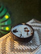 Rose Handmade Vegan Soy Wax Candles in Natural Coconut Shells