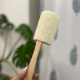 Natural Loofah with Wooden Handle — Natural Exfoliating Body Scrubber | Premium