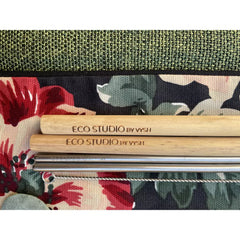 Family Straw kit - 2 bamboo + 2 SS straight + CLEANER