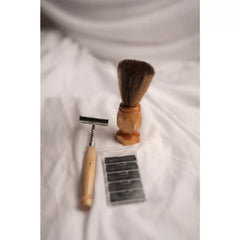 body - beard hair kit - razor + cartridges + shaving brush