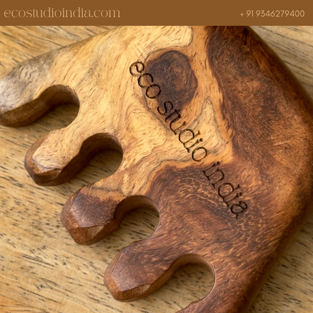 Wooden Scalp Massager for Enhanced Hair Growth and Relaxation