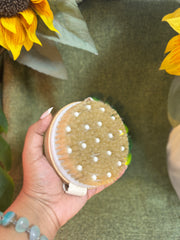 Round Dry Brush for Lymphatic drainage & Skin Exfoliation
