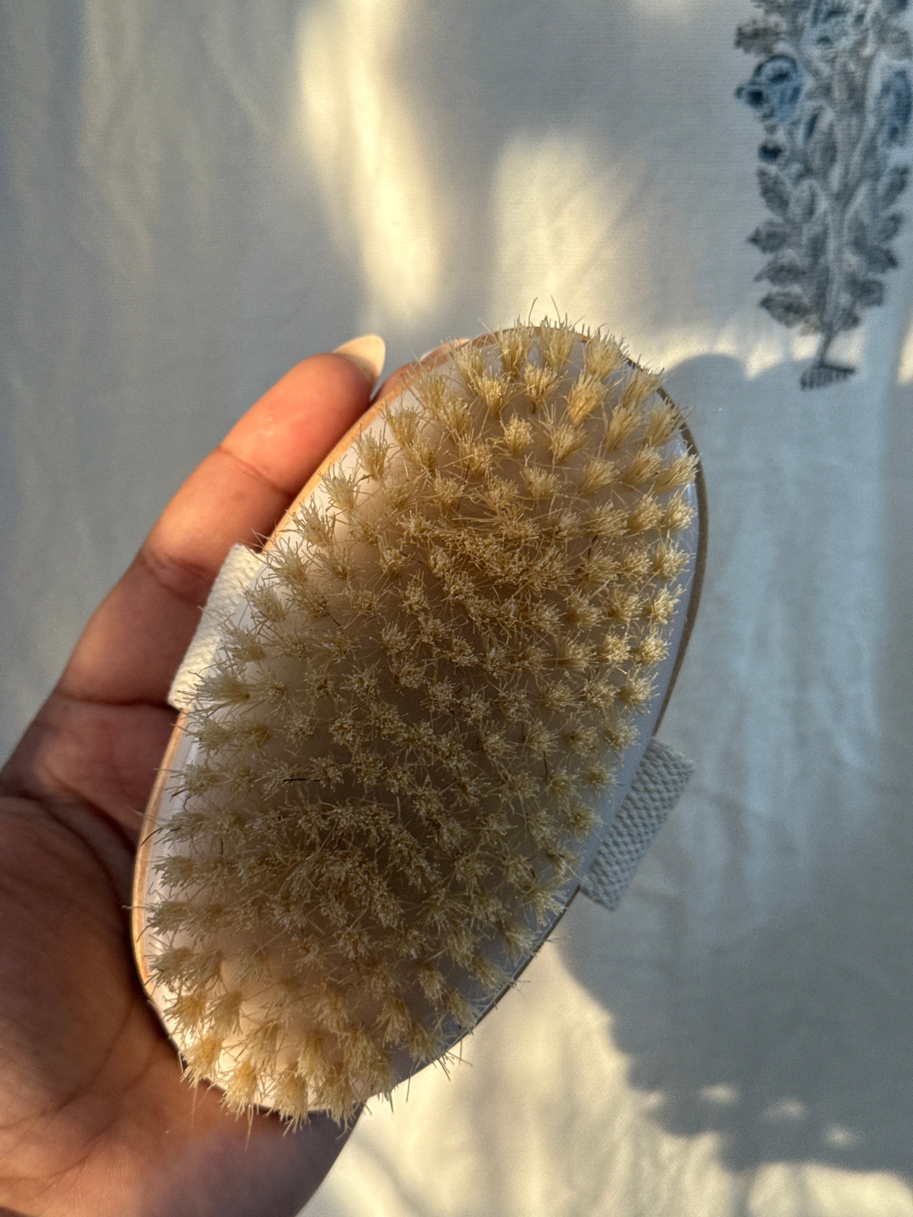 Dry Brushing Body Brush – Natural Bristles for Cellulite & Lymphatic Drainage - oval