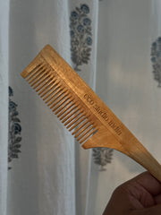 Neem Wood Tail Comb Authentic Hand-Carved Neem Comb