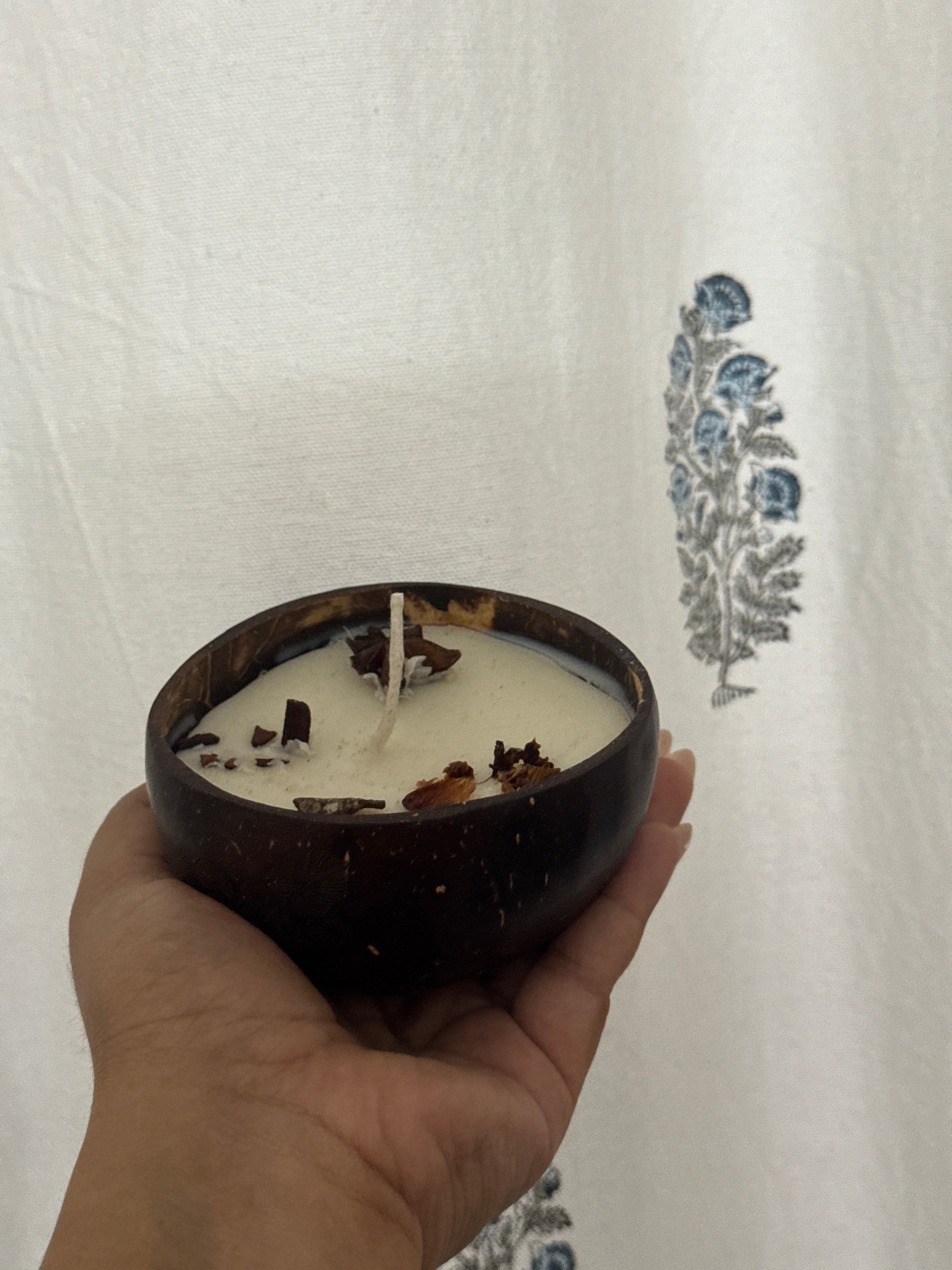 Patchouli Jasmine Handmade Vegan Soy Wax Candles in Natural Coconut Shells