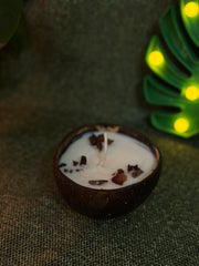 Rose Handmade Vegan Soy Wax Candles in Natural Coconut Shells