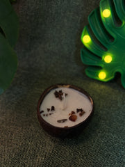 Patchouli Jasmine Handmade Vegan Soy Wax Candles in Natural Coconut Shells