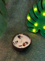 Patchouli Jasmine Handmade Vegan Soy Wax Candles in Natural Coconut Shells