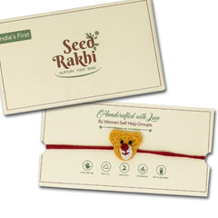Teddy Bear Eco Friendly Seed Rakhi (Seed: Amaranthus, Purslane, Tulsi, Roselle)